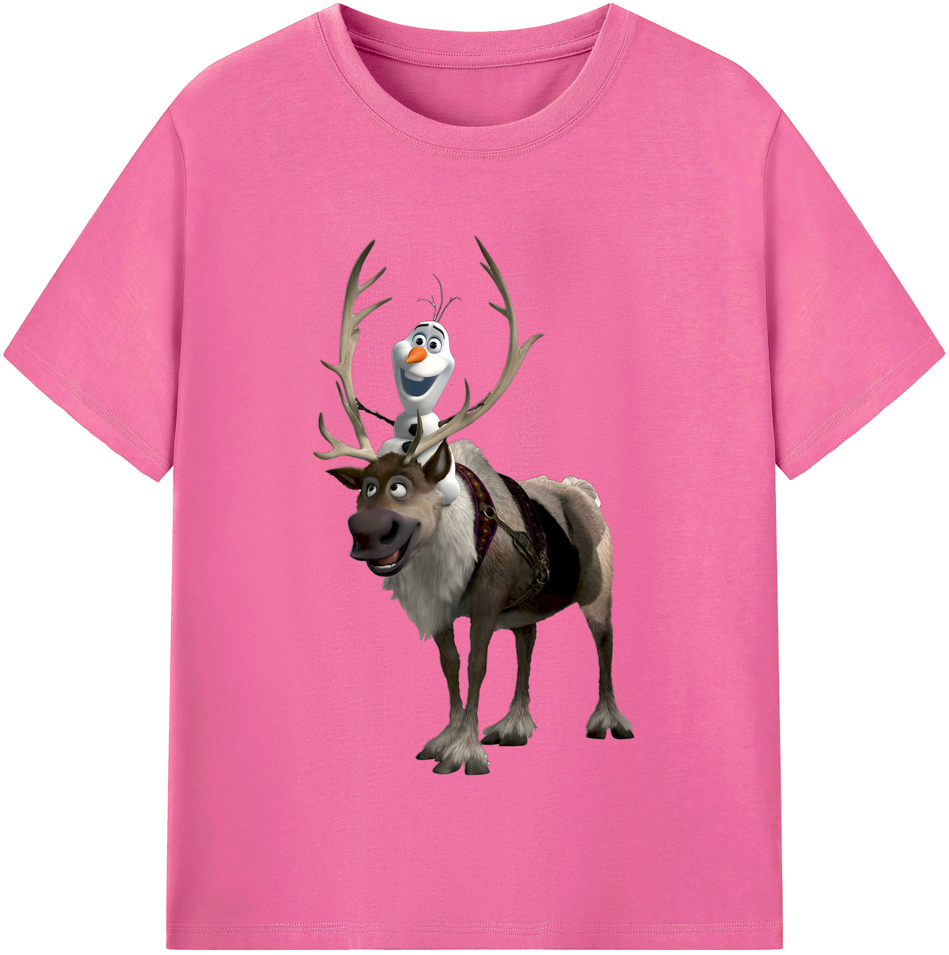 （画像用） アナと雪の女王 アンナ エルサ Frozen Anna Elsa レディースカジュアルプリントTシャツ（綿100％）